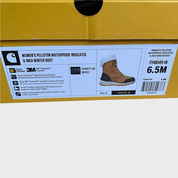 NWB Carhartt Women's Pellston Waterproof Insulated 8" Winter Boot Size 6.5 Tan - Picture 15 of 16